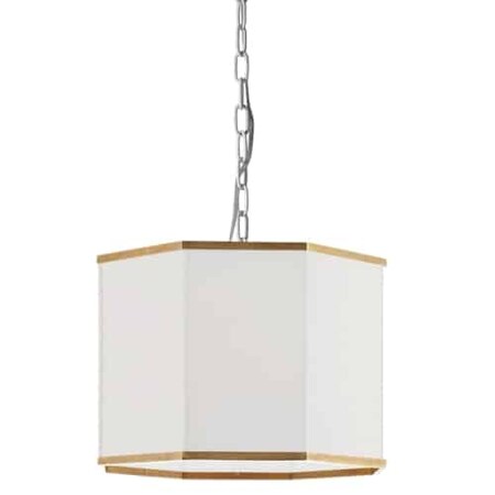 Dainolite 1Lt Pendant, Mw W/ Wh Shade And Gld Trim OCV-161P-MW-WH-GLD